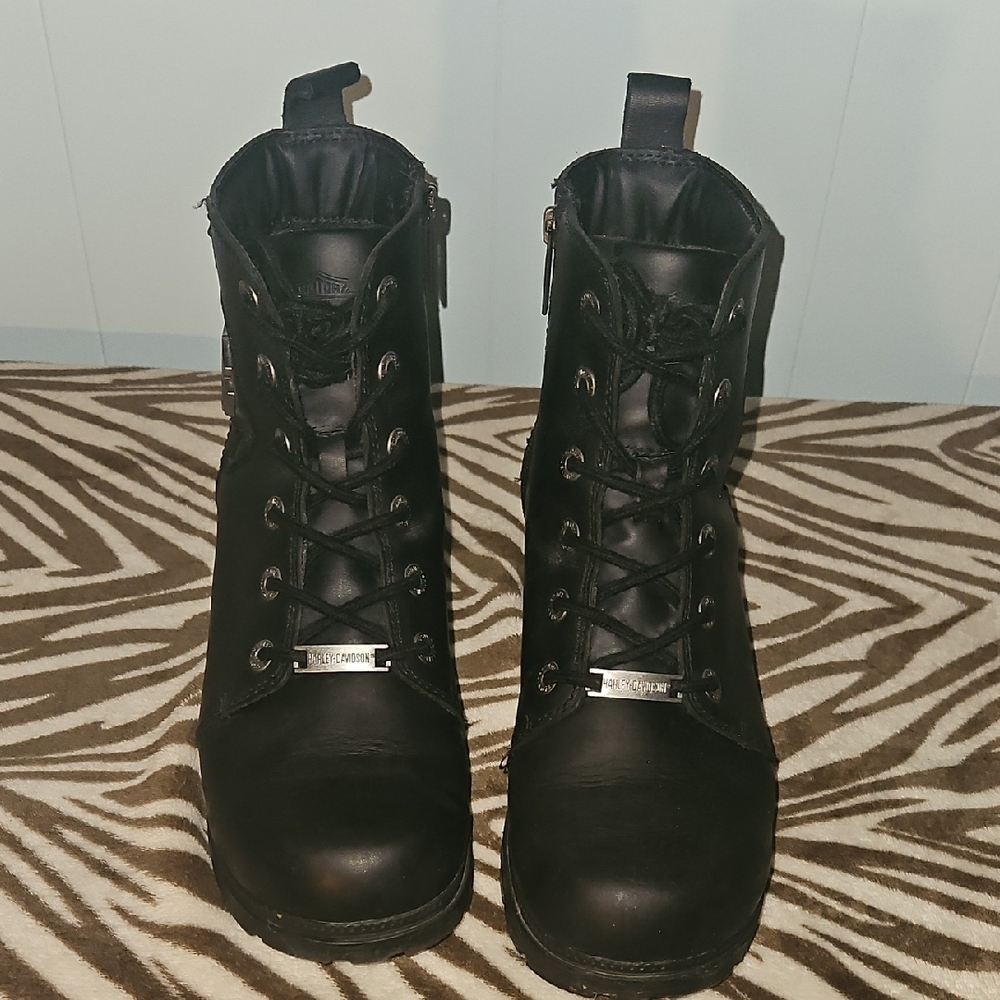 Harley-Davidson Women's Black Moto Boots - Picture 2 of 4